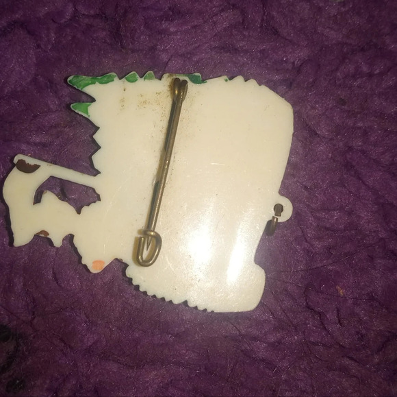 Vintage Celluloid German Tourist Brooch Pin, German Plastic Souvenir Pins - Picture 5 of 5